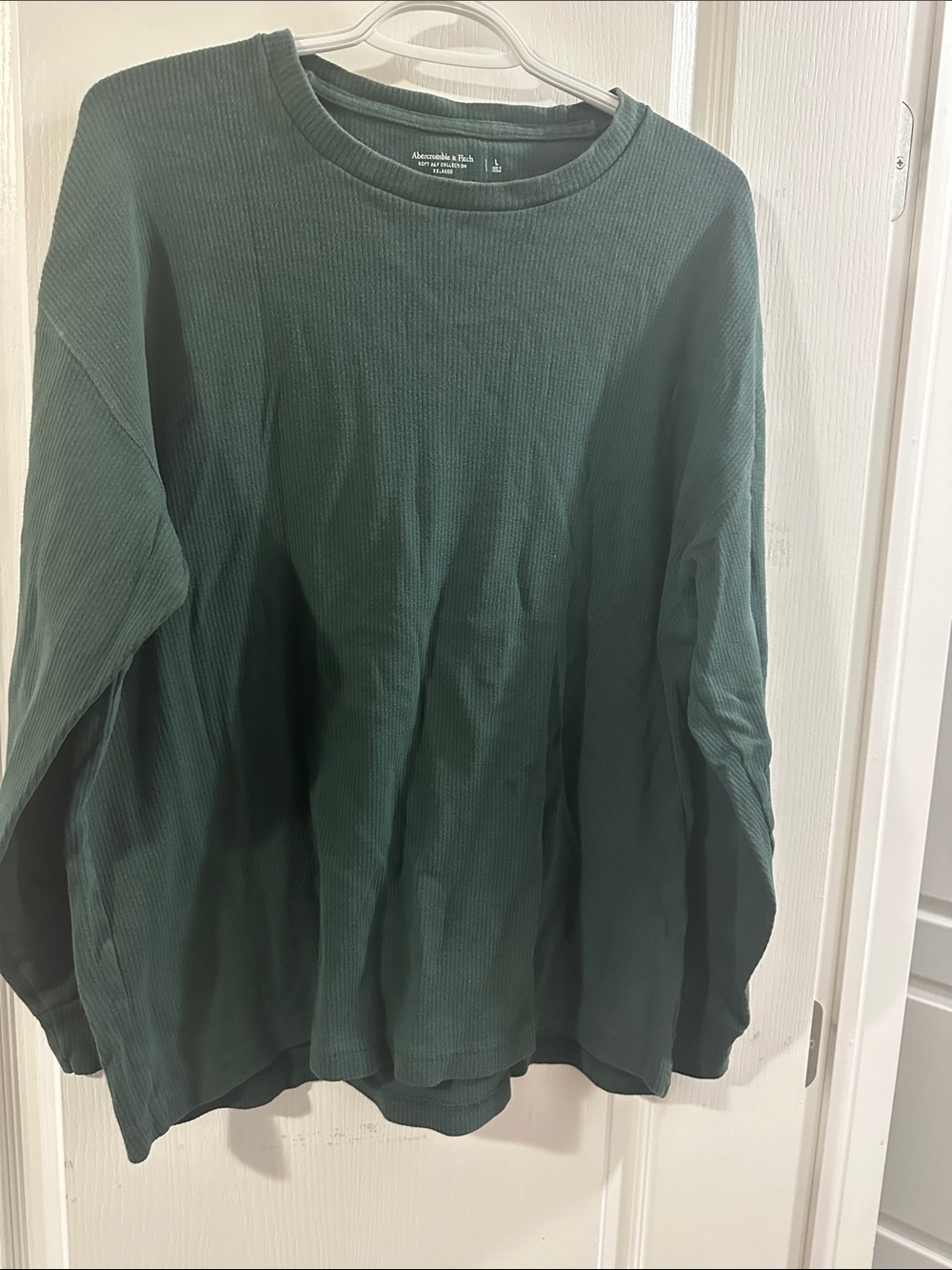 Abercrombie & Fitch Forest Green Ribbed Long Sleeve Top